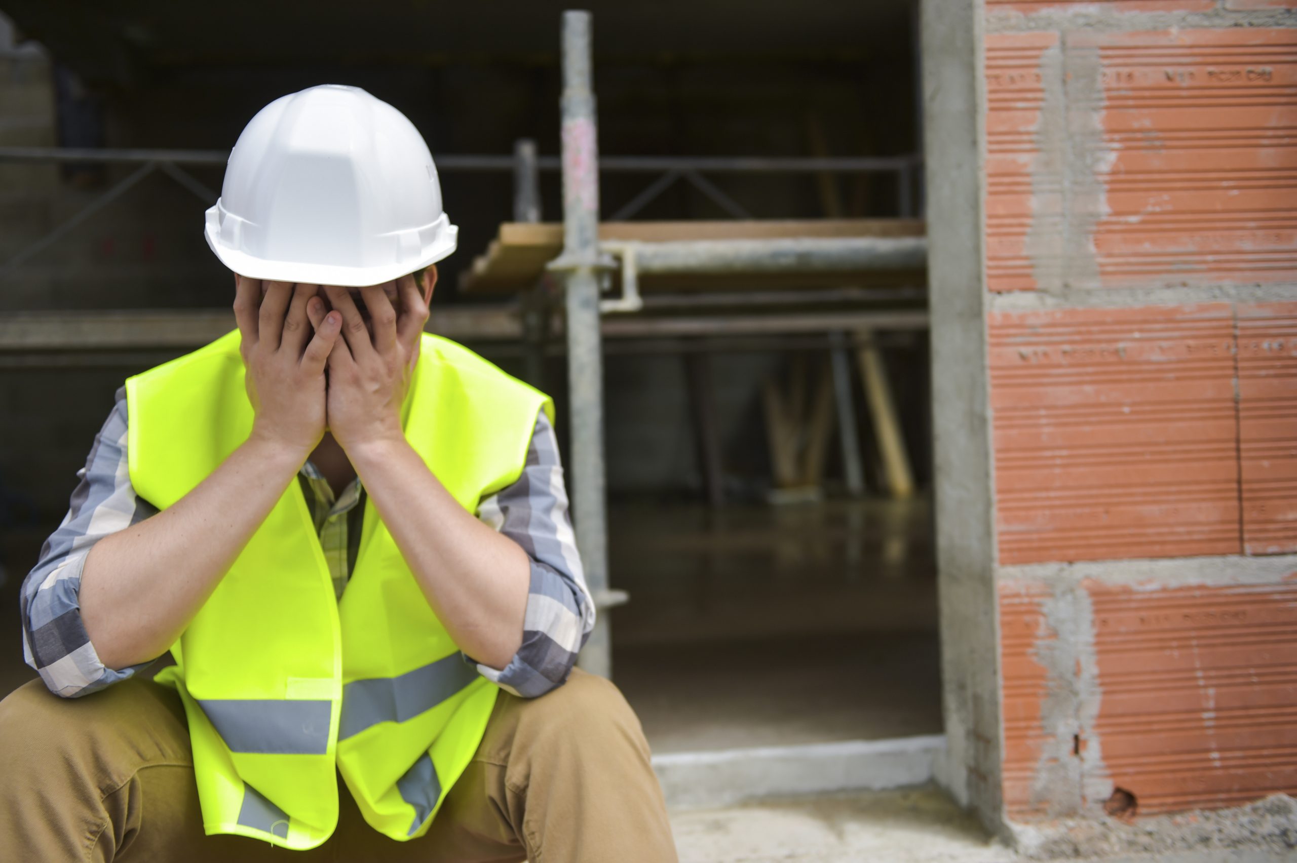 Distraught Construction Worker