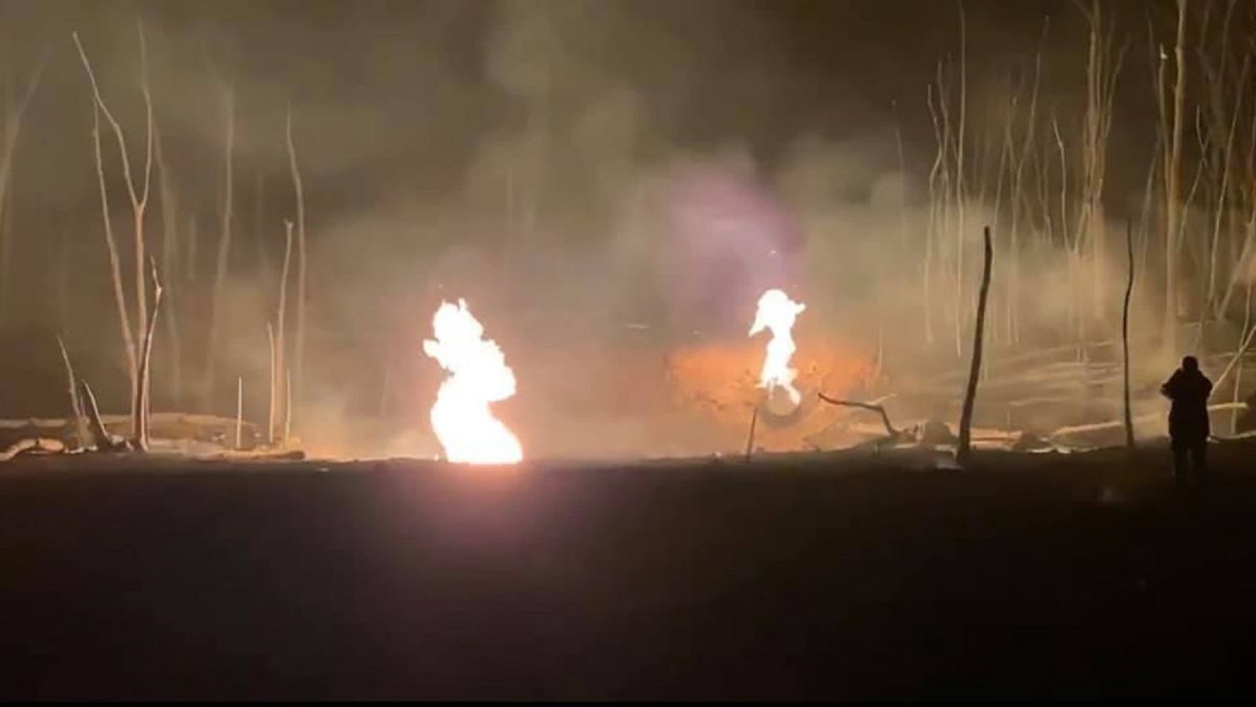 Факельне горіння на місці аварії