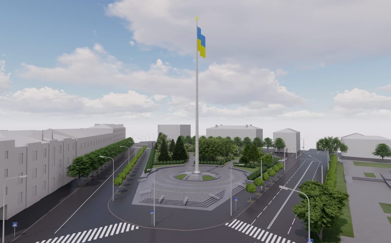 У центрі Полтави встановлять 50-метровий прапор