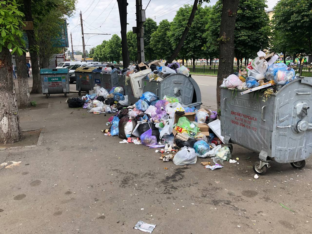 Сміттєвий майданчик у Полтаві під час попереднього протесту