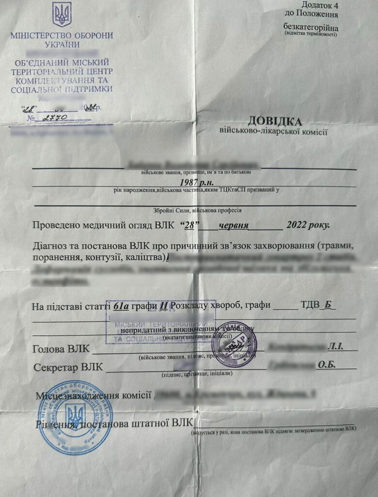 Довідка ВЛК