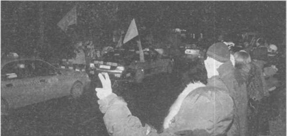 23 грудня 2004 року автопотяг Дружба у центральній зоні Полтави