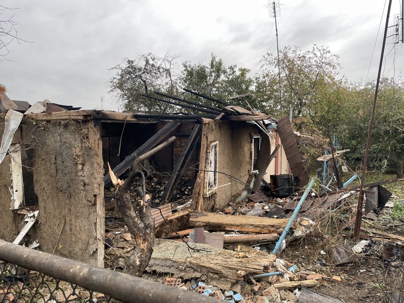 Постраждалий унаслідок обстрілу 31 жовтня будинок