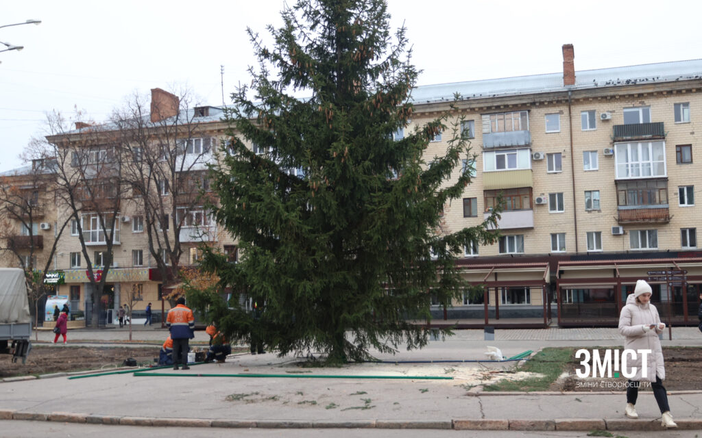 Новорічна ялинка в Полтаві: перші фото