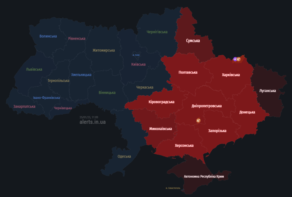 мапа тривог