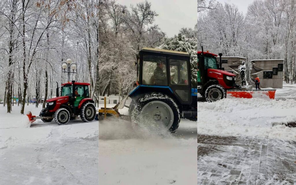 «Декоративні культури» залучили 45 працівників й три трактори МТЗ та 2 мінітракторів Donfeng. Прибирання снігу у Полтаві