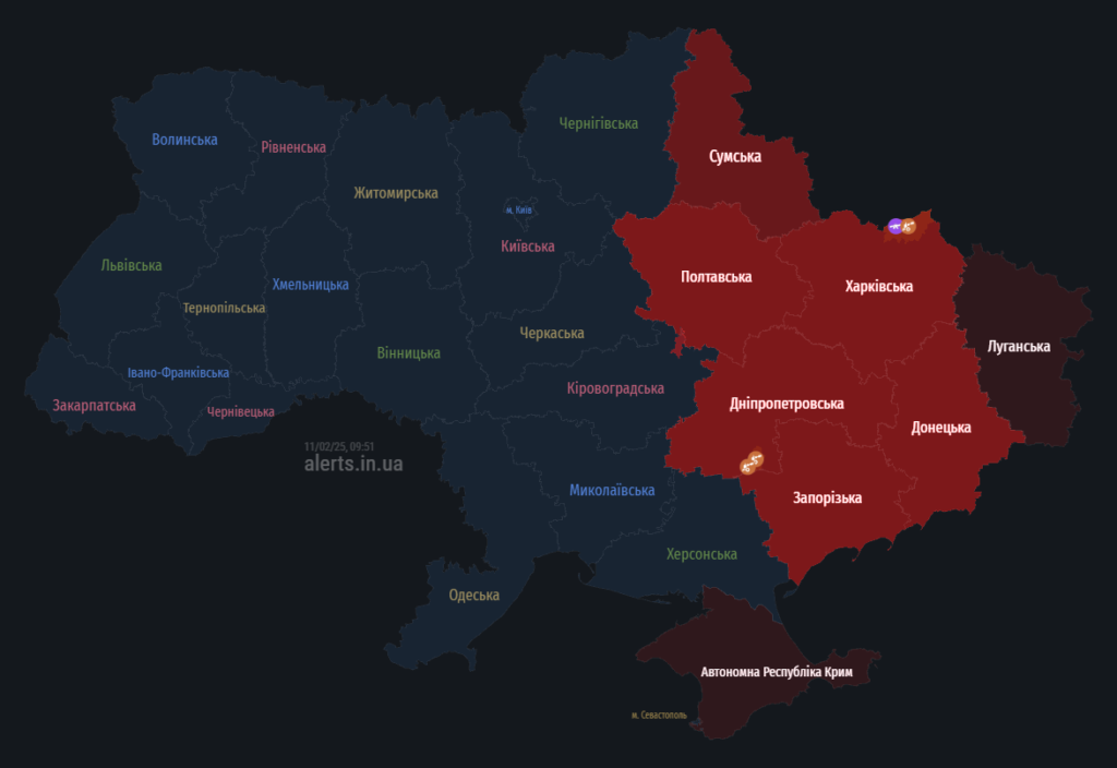 Повітряна тривога на Полтавшині
