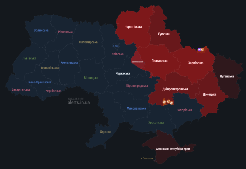 Мапа тривог на Полтавщині