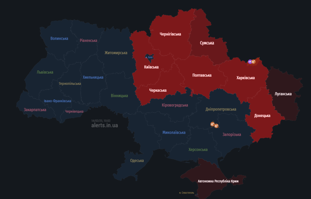 Мапа тривог. Ракетна загроза для Полтавщини