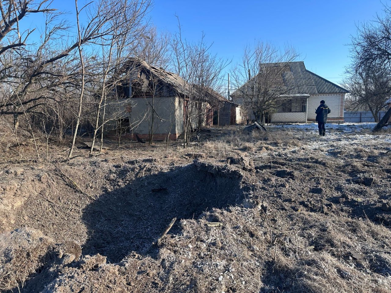 Наслідки падіння уламків дрона на Полтавщині