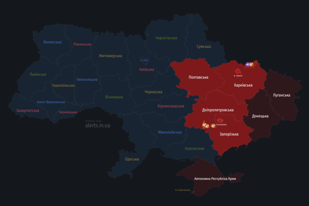 Мапа тривог 11 травня