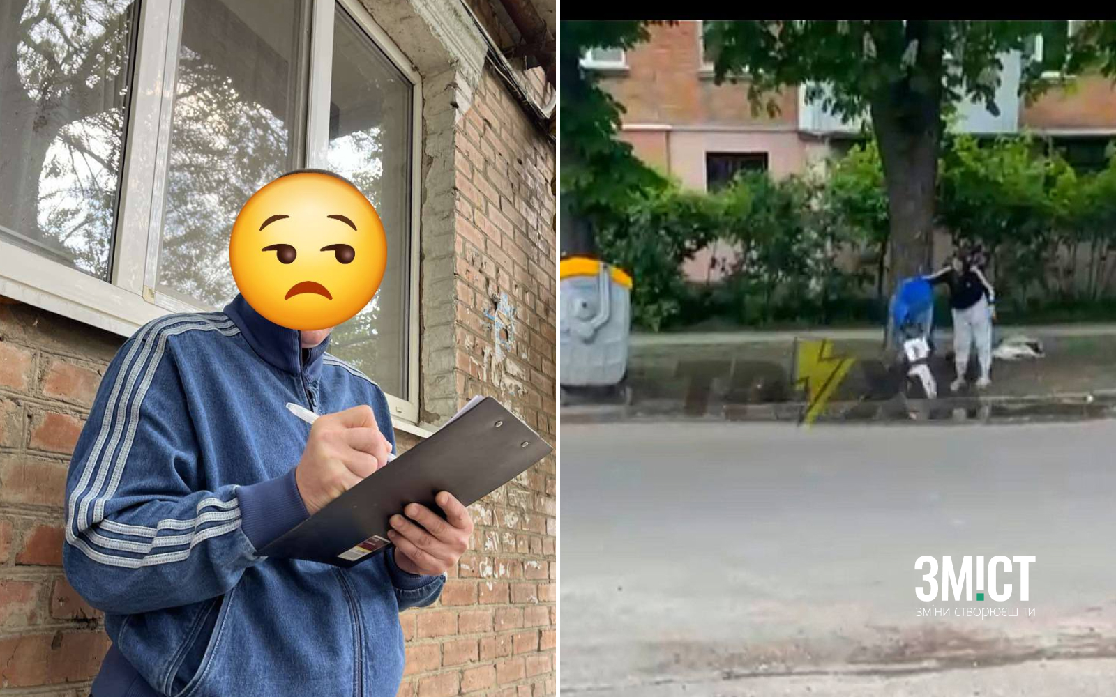 Батько порушниці підписує протокол