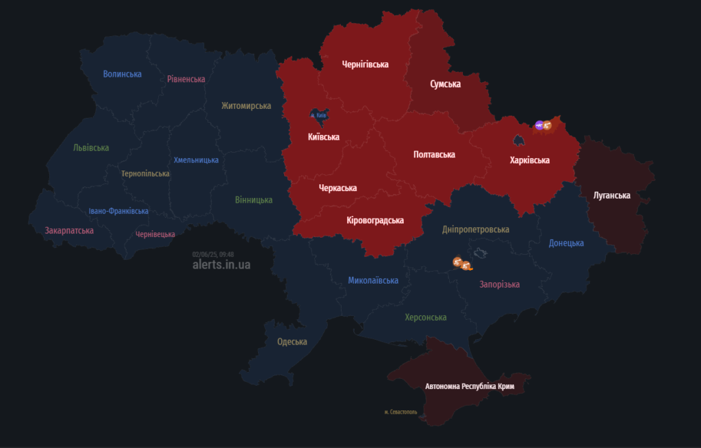Що загрожує Полтавщині 2 червня: мапа тривог