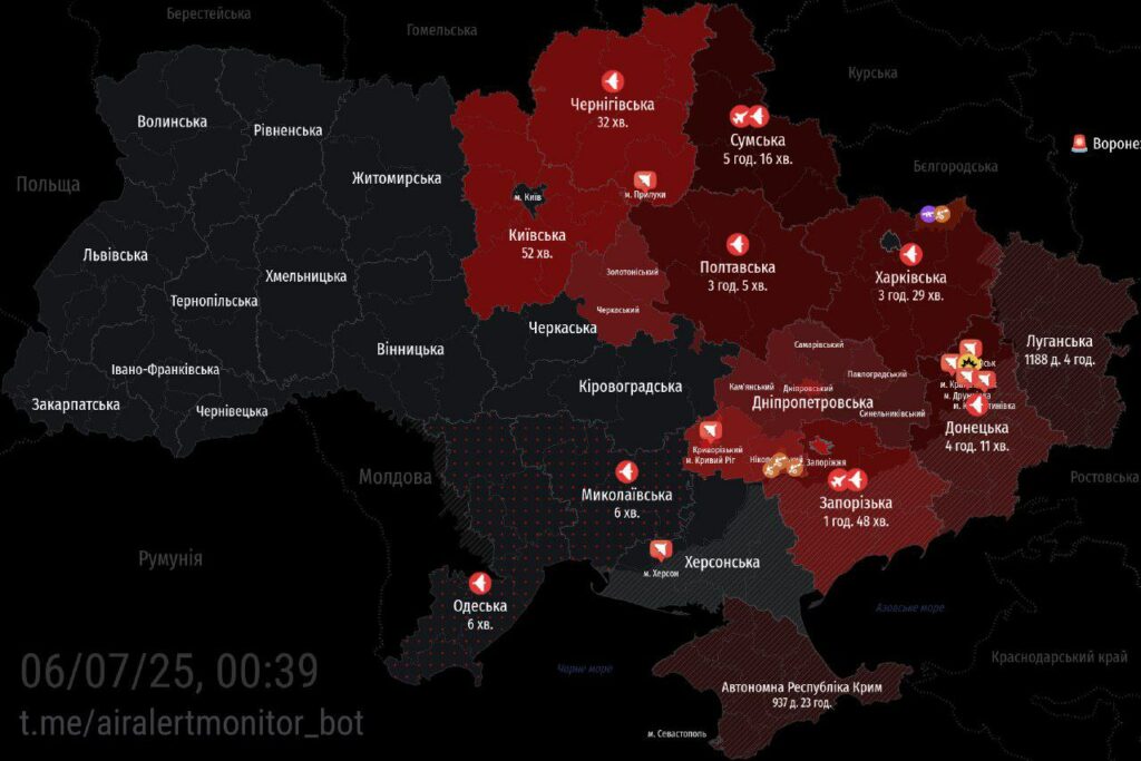 група дронів загрожує полтавщині