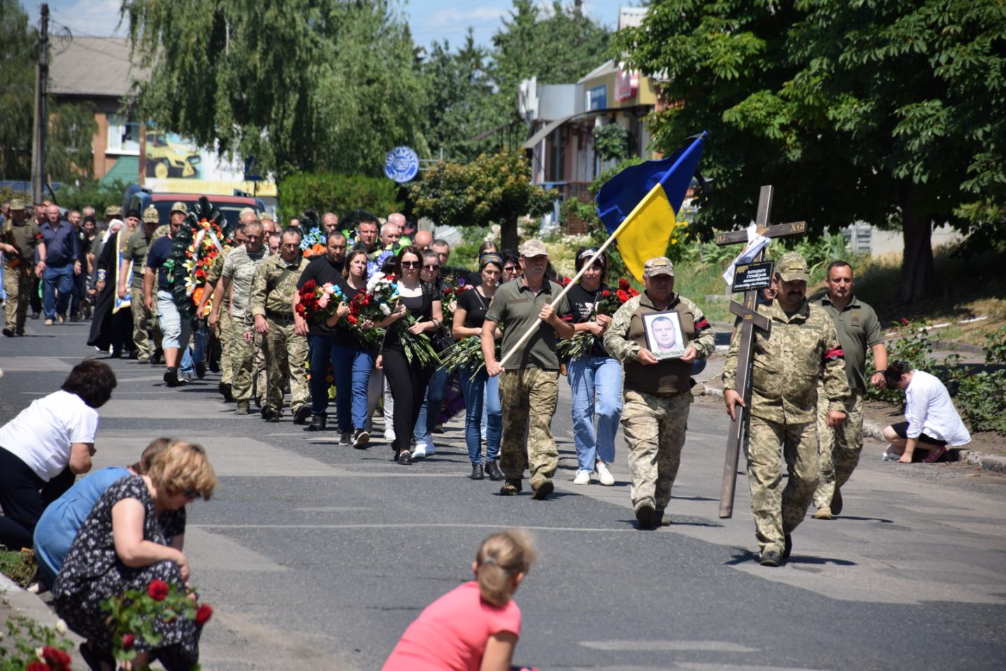 Прощання з ветераном у Нових Санжарах