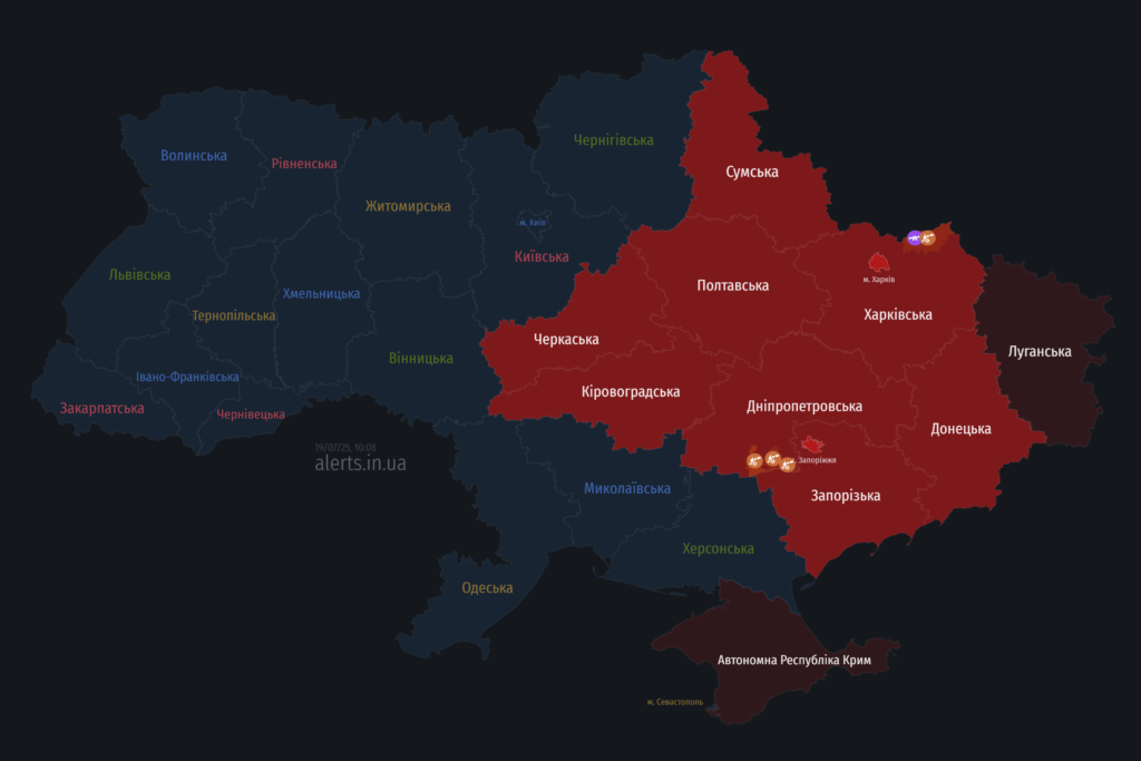 мапа тривог Полтавщини