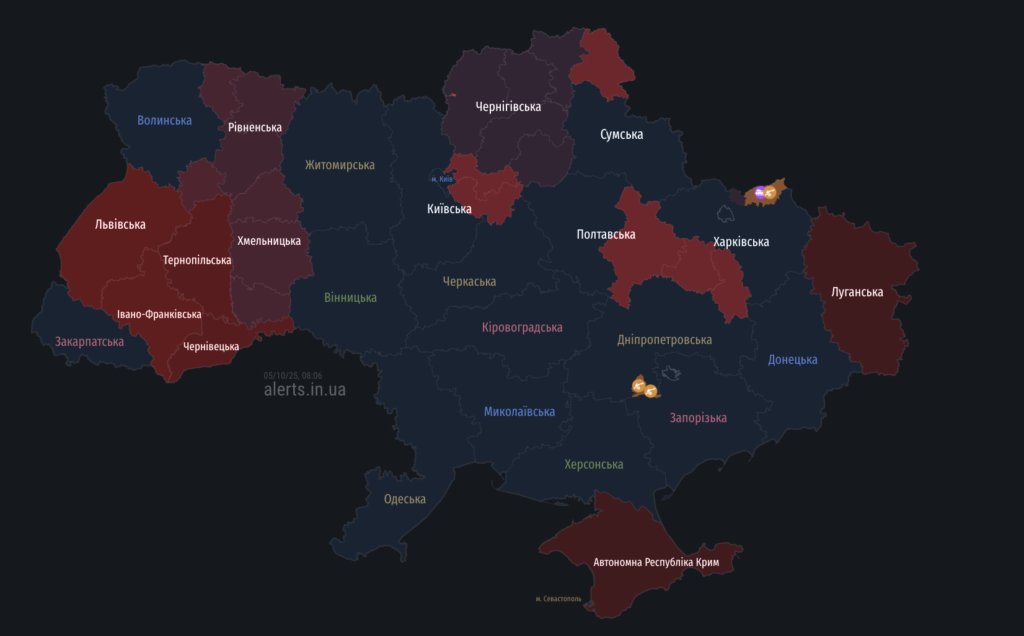 Повітряна тривога на Полтавщині: сирени 5 жовтня