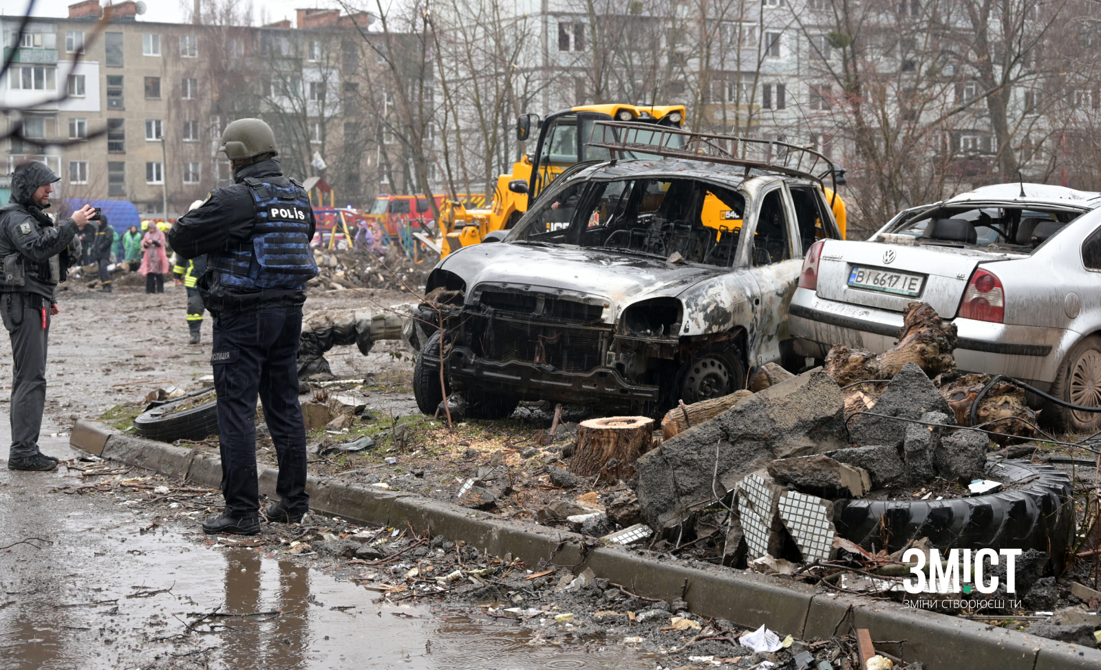 Наслідки обстрілу на вул. Баленка в Полтаві