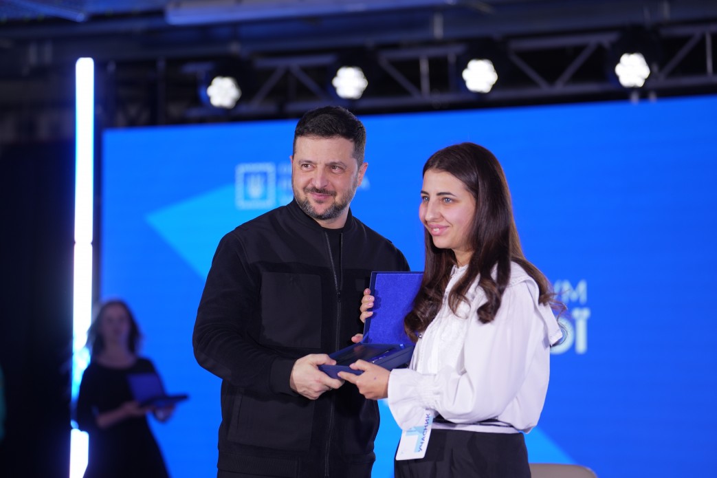 Ксенія Скребкова на врученні нагороди