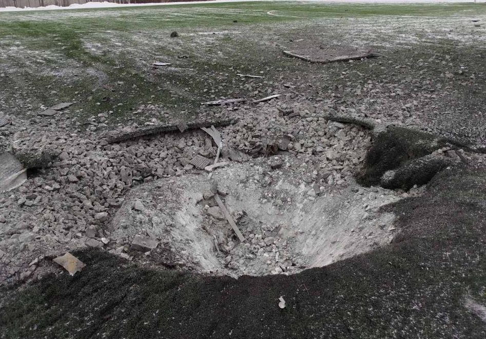 Наслідки обстрілу стадіону