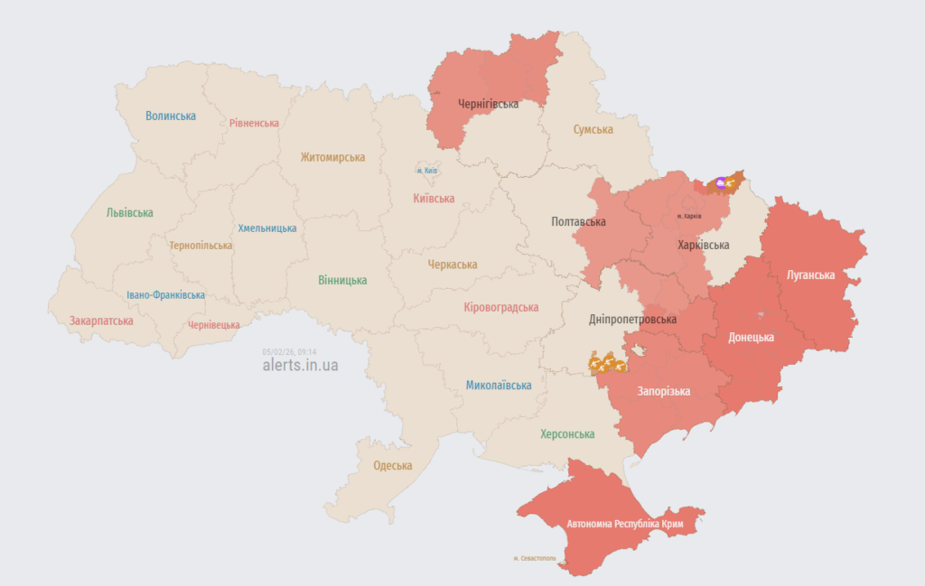 мапа тривог