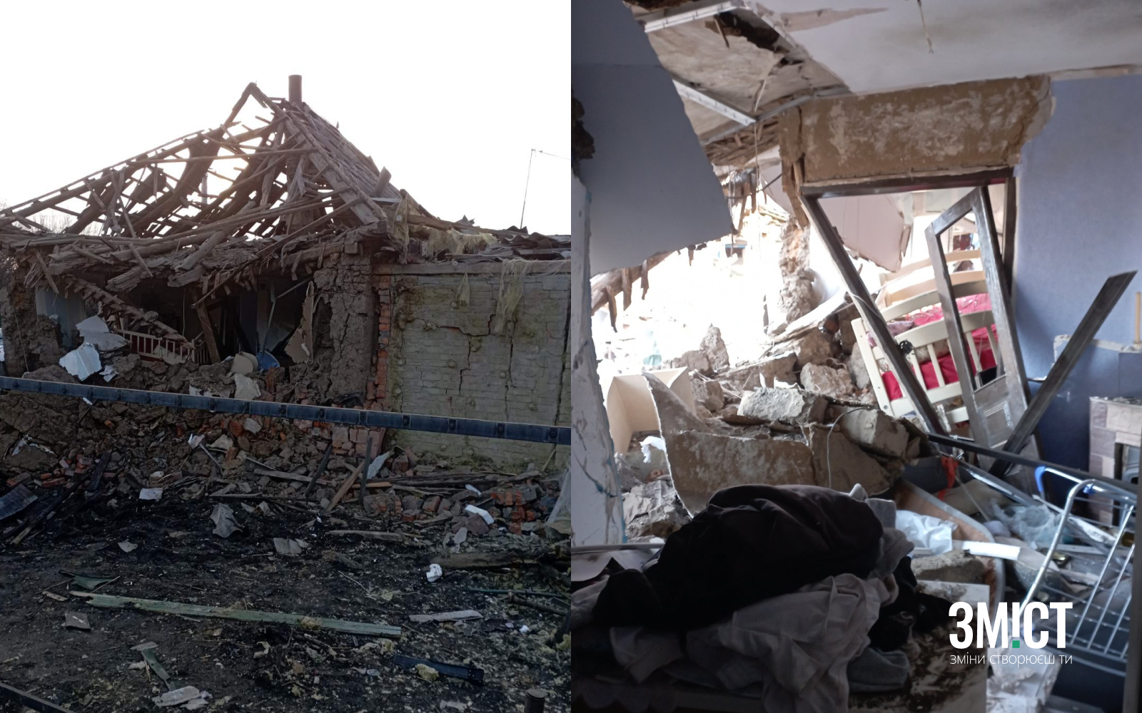 Пошкоджений будинок Анатолія Кузьменка