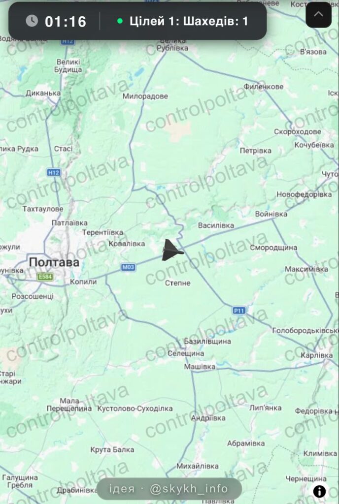 У ніч на 10 квітня у Полтавському районі було чутно звуки вибухів. Мобільні вогневі групи та підрозділи ППО полювали на ворожий «Шахед».