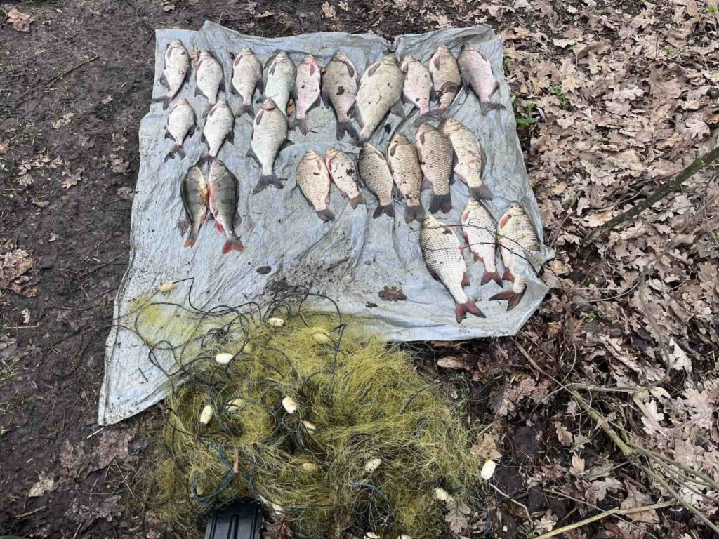 На водосховищі затримали двох місцевих за незаконне рибальство сітками поблизу Кременчука