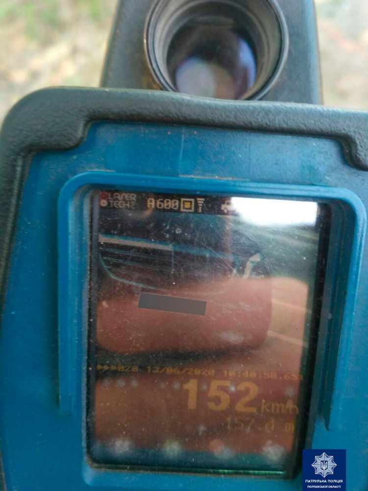 Поліцейські виявили порушника ПДР зі швидкістю 152 км. на годину