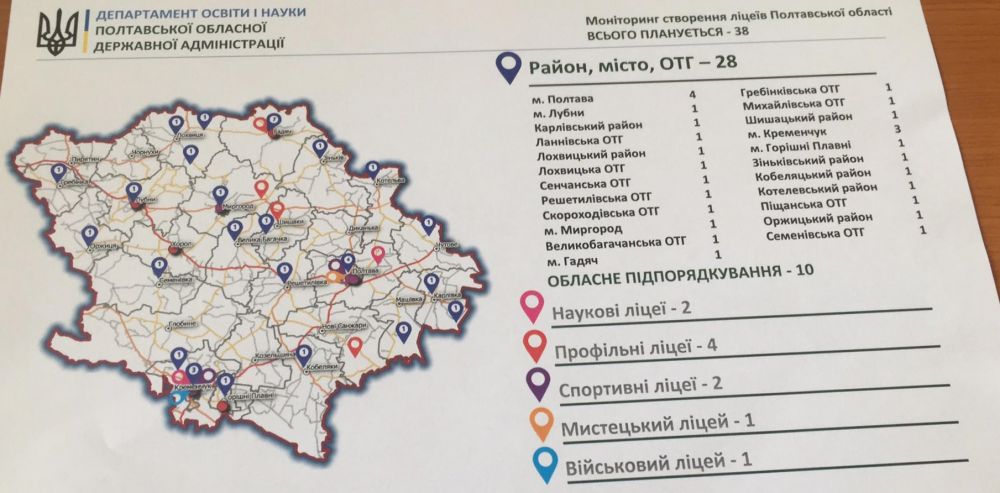 План оптимізації на Полтавщині у межах реформи