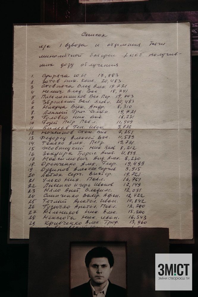 Записи Миколи Агєєва про кількість опромінення солдатів підрозділу