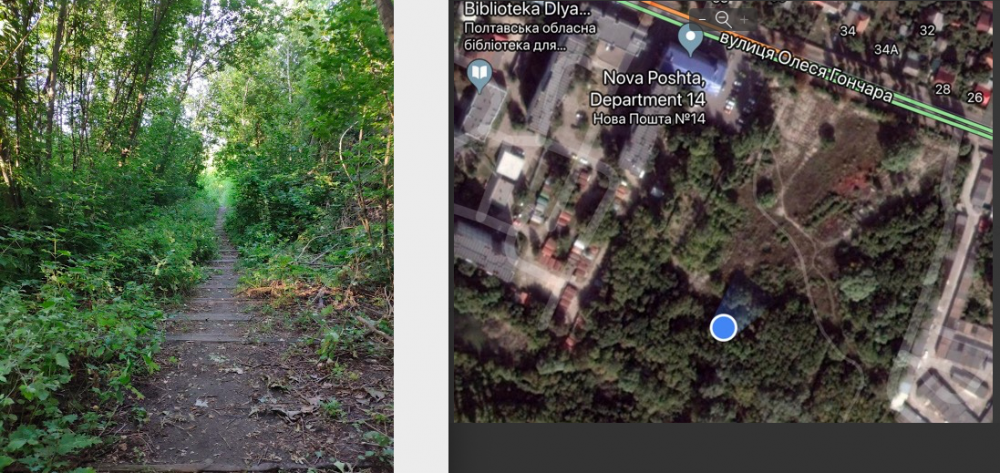 Залишки залізничної колії на Території