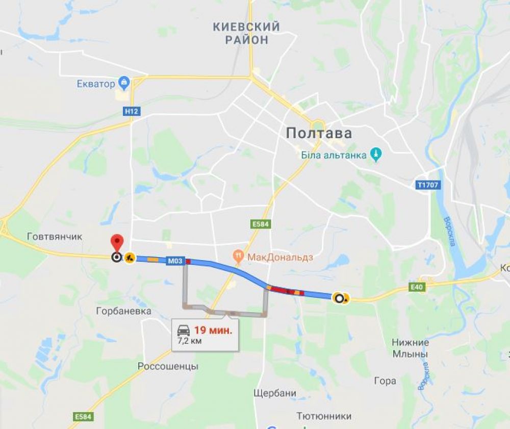 Полтавський відрізок траси