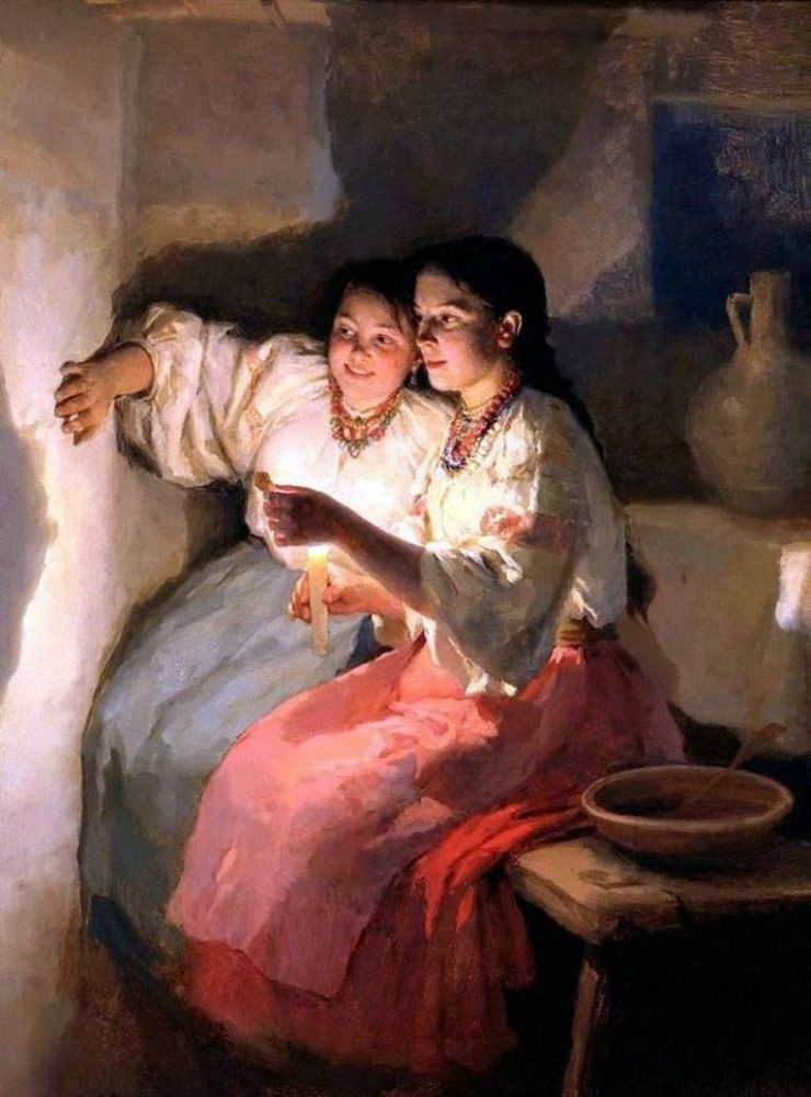 Картина «Святочні ворожіння» Василя Пимоненка