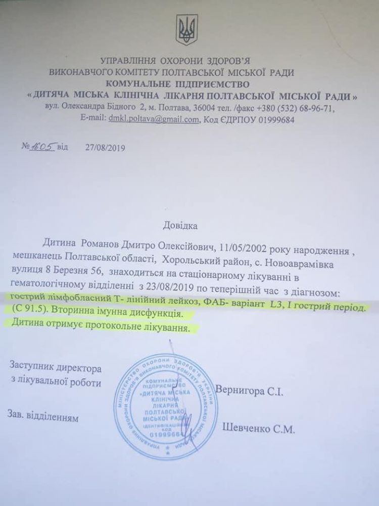 Довідка Дмитра Романова