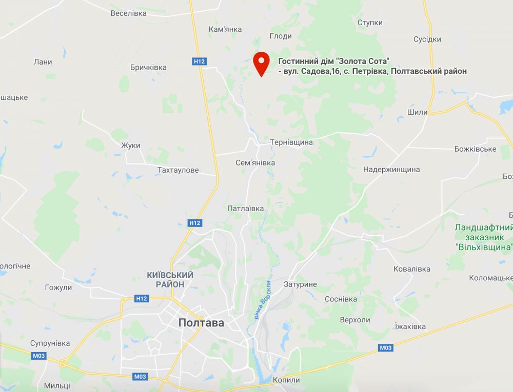 Розташування Золотої Соти під Полтавою